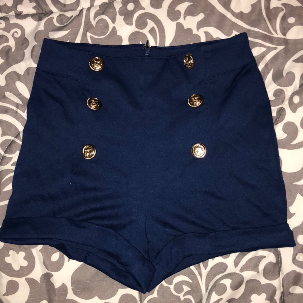 NWT high waisted shorts with button detail